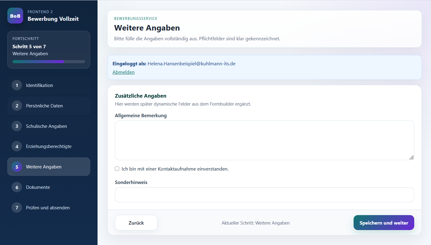 Erweiterte individuelle Abfragefelder